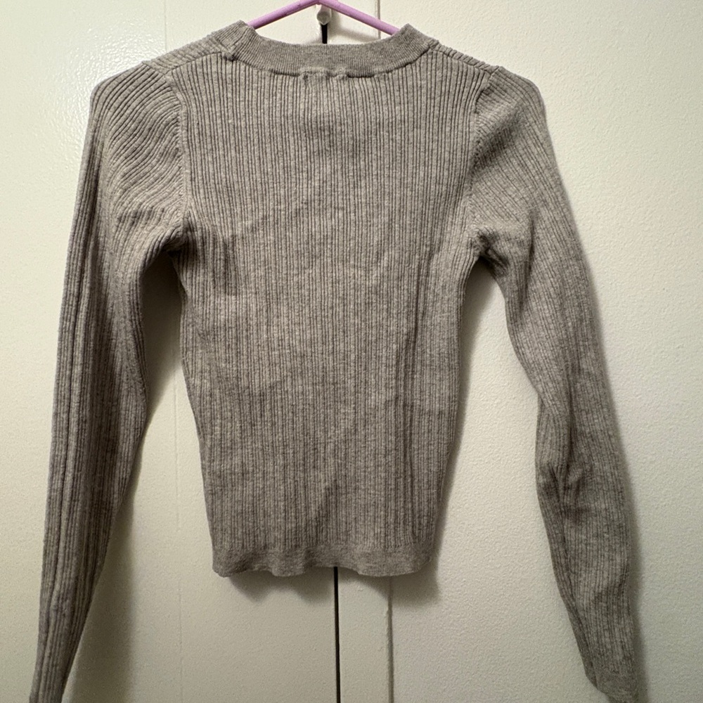 ASOS Ribbed Long Sleeve Sweater - Gray - Picture 2 of 4
